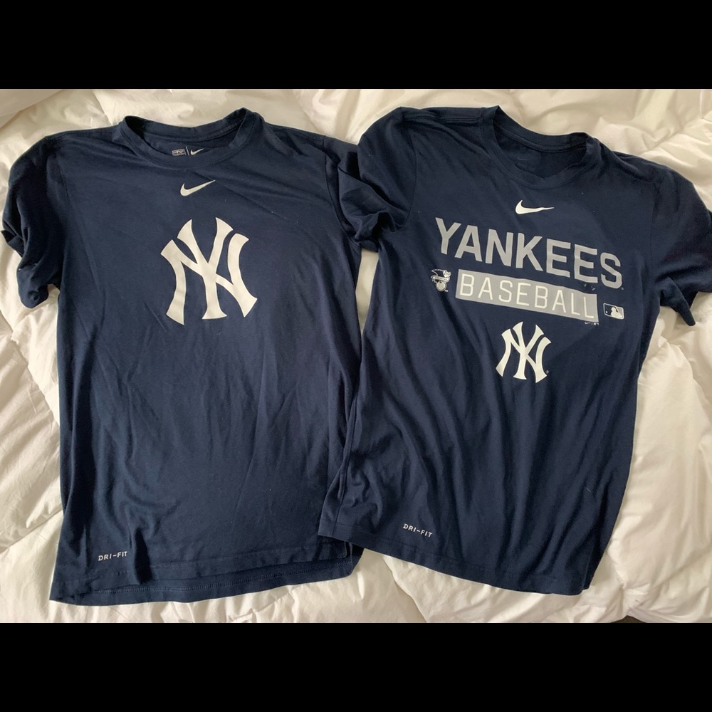 Two NY Yankees Nike dri fit Ts